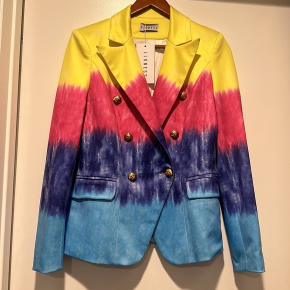 NWT🏷️Lioness Tye Dye Palermo Blazer Double Breasted Jacket Coat Medium⭐️ - Picture 5 of 9